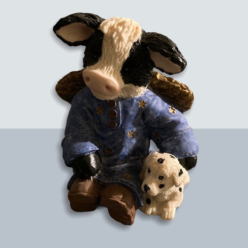 Vintage, Cow Angel Figurine with Dalmation